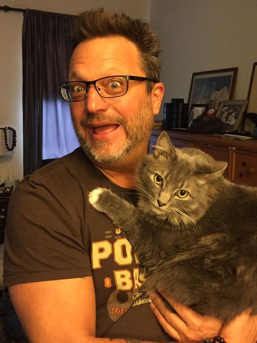 Steve Blum with cat