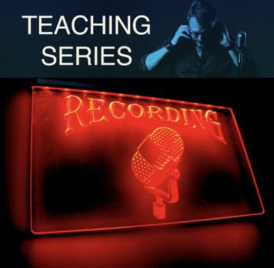 Teaching Series icon image with red neon Recording sign