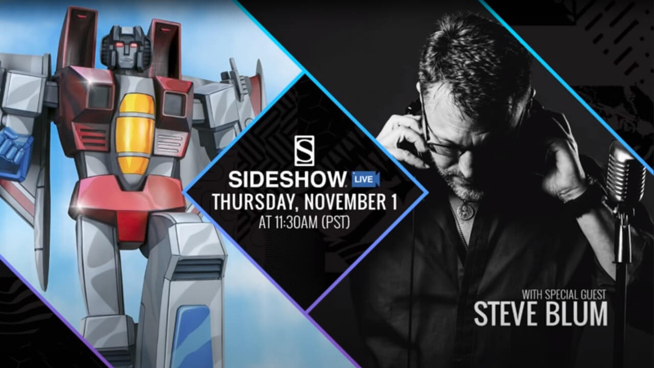 Banner for past Sideshow Collectibles event on Thursday, November 1st featuring Steve Blum