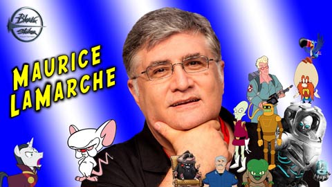 Banner of voice actor Maurice LaMarche with characters