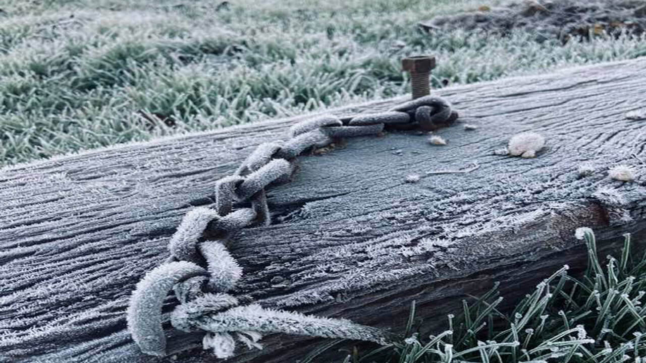 Chain nailed to a timber