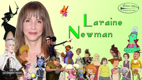 Banner image of voice actor Laraine Newman with popular characters