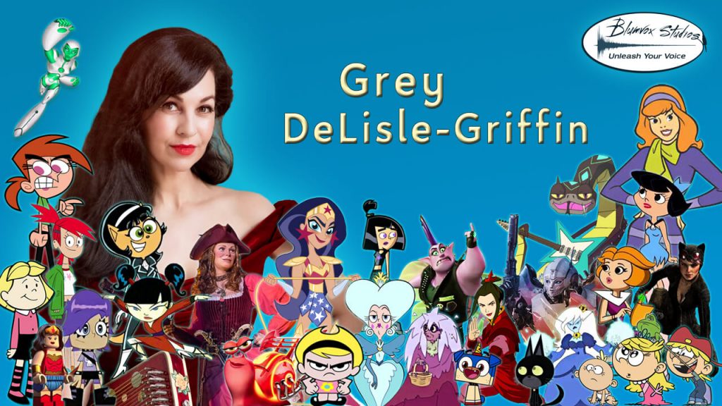 Banner image of voice actor Grey DeLisle with characters