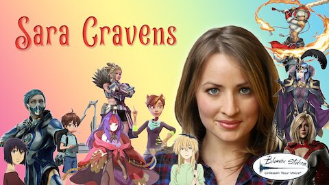 Banner image of voice actor Sara Cravens with popular Characters