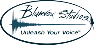 Blumvox Studios logo with tagline reading "Unleash Your Voice"