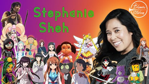 Banner image of actor Stephanie Sheh with popular characters