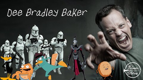 Banner of voice actor Dee Bradley Baker with characters