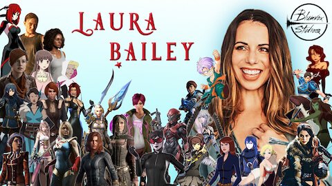 Banner of actor Laura Bailey with characters