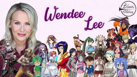 Banner of actor and director Wendee Lee with characters