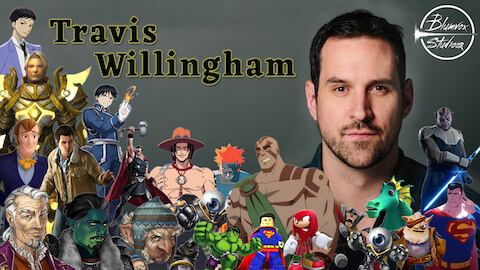 Banner of actor Travis Willingham with characters